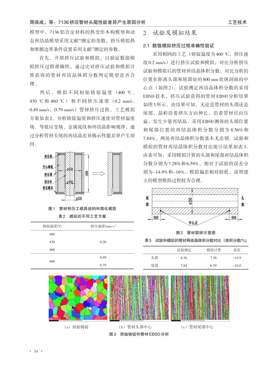 7136挤压管材头尾性能差异产生原因分析_周保成.pdf_第2页