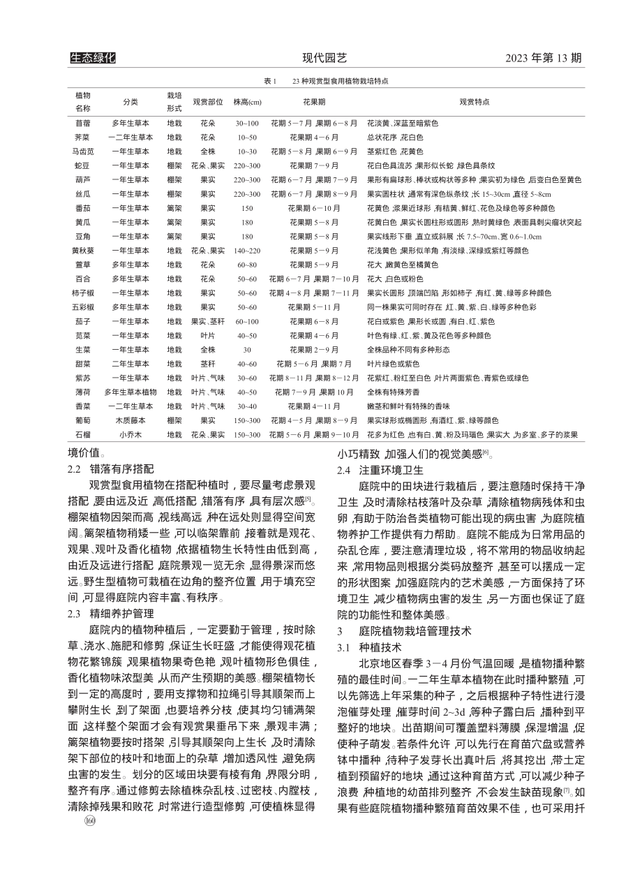 北京乡村地区庭院观赏型食用植物选择及配植_马喆.pdf_第2页