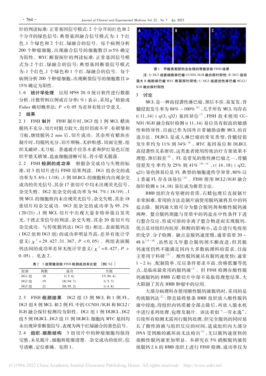 甲酸表面脱钙法在骨髓活检荧光原位杂交制片中的应用_滕孝静.pdf_第3页