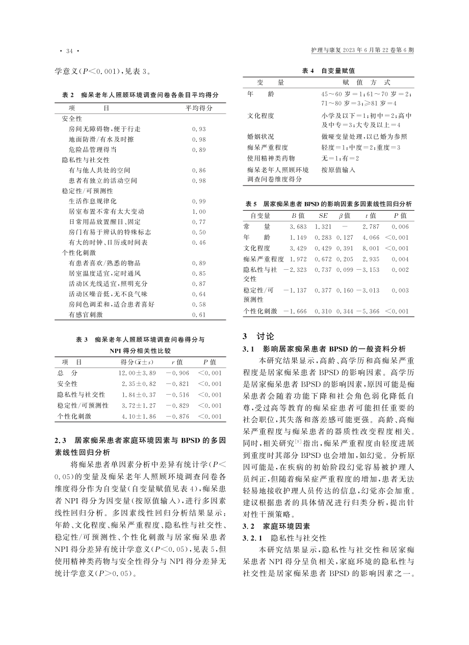 家庭环境因素对居家痴呆患者精神行为症状的影响因素研究_陈霞.pdf_第3页