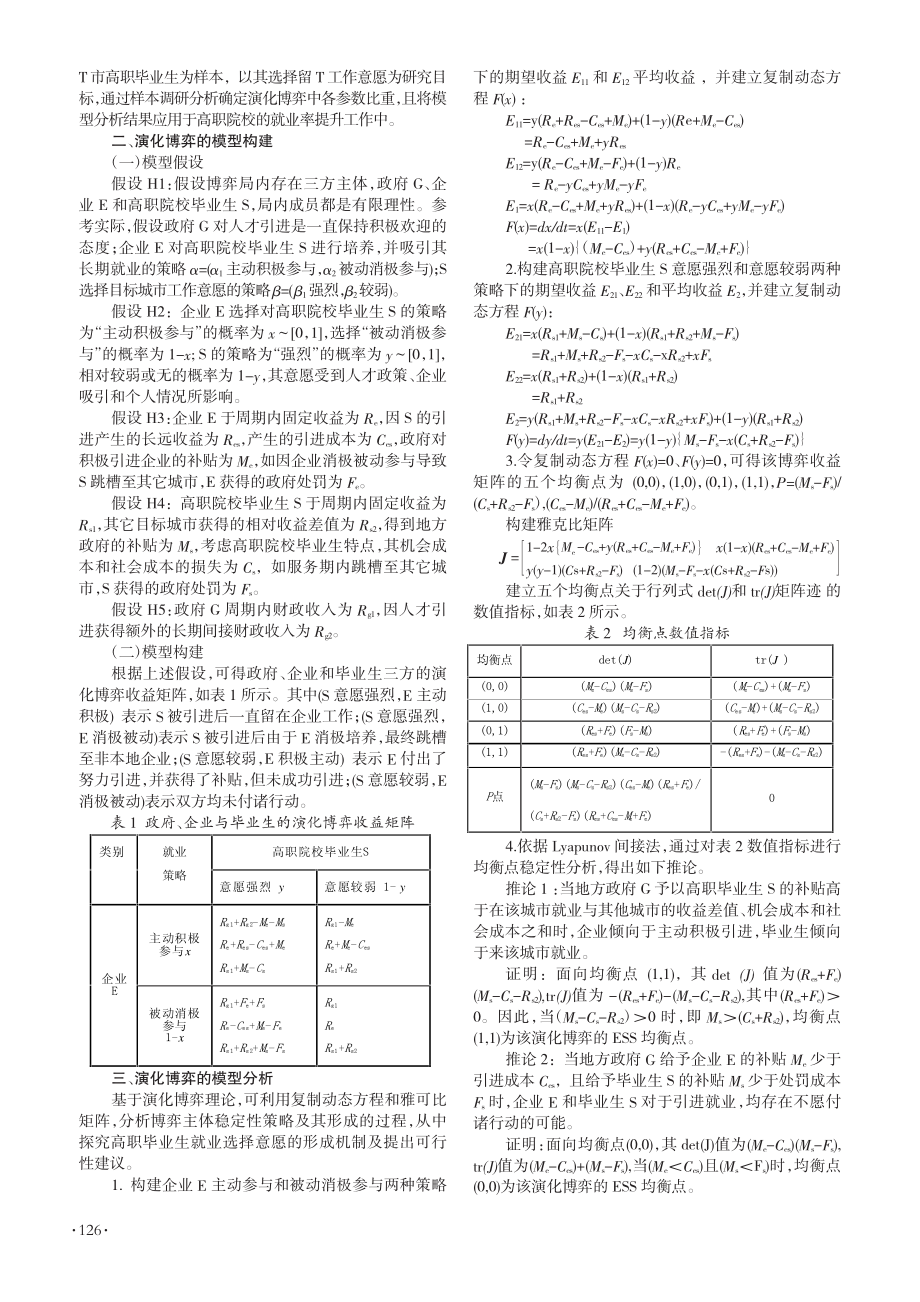 基于演化博弈下高职毕业生就业选择意愿的形成机制研究_张波.pdf_第2页