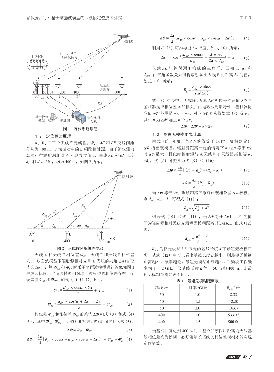 基于球面波模型的L频段定位技术研究_颜伏虎.pdf_第2页