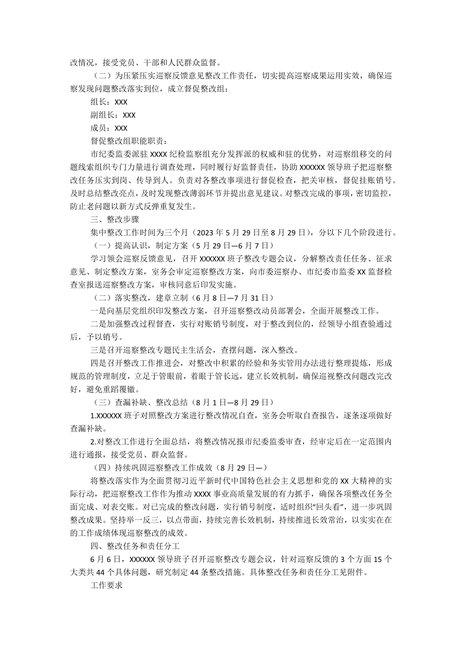 2023某领导班子关于落实市委巡察反馈意见整改工作方案.docx_第2页