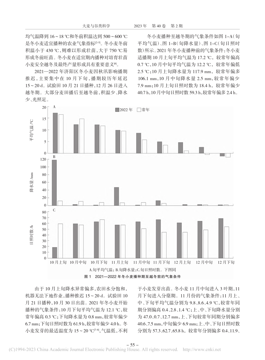 济阳冬小麦秋汛晚播增产的相关气象因素分析_张有菊.pdf_第2页