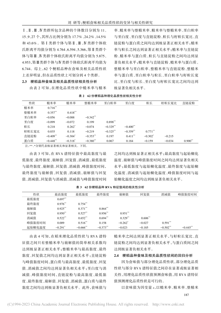 粳稻食味相关品质性状的变异与相关性研究_刘研.pdf_第3页