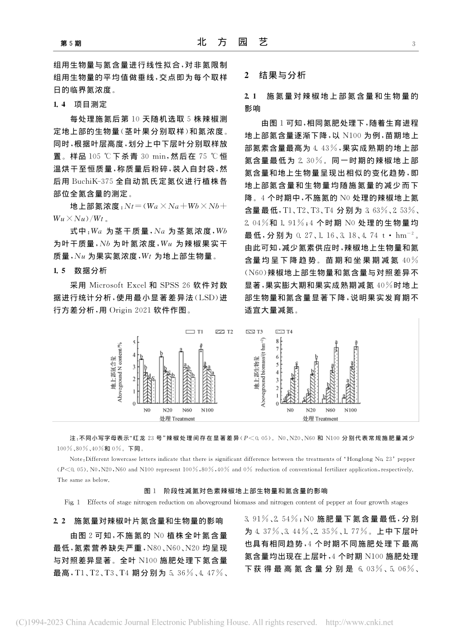 阶段性减氮色素辣椒临界氮浓度稀释模型应用_王世宁.pdf_第3页