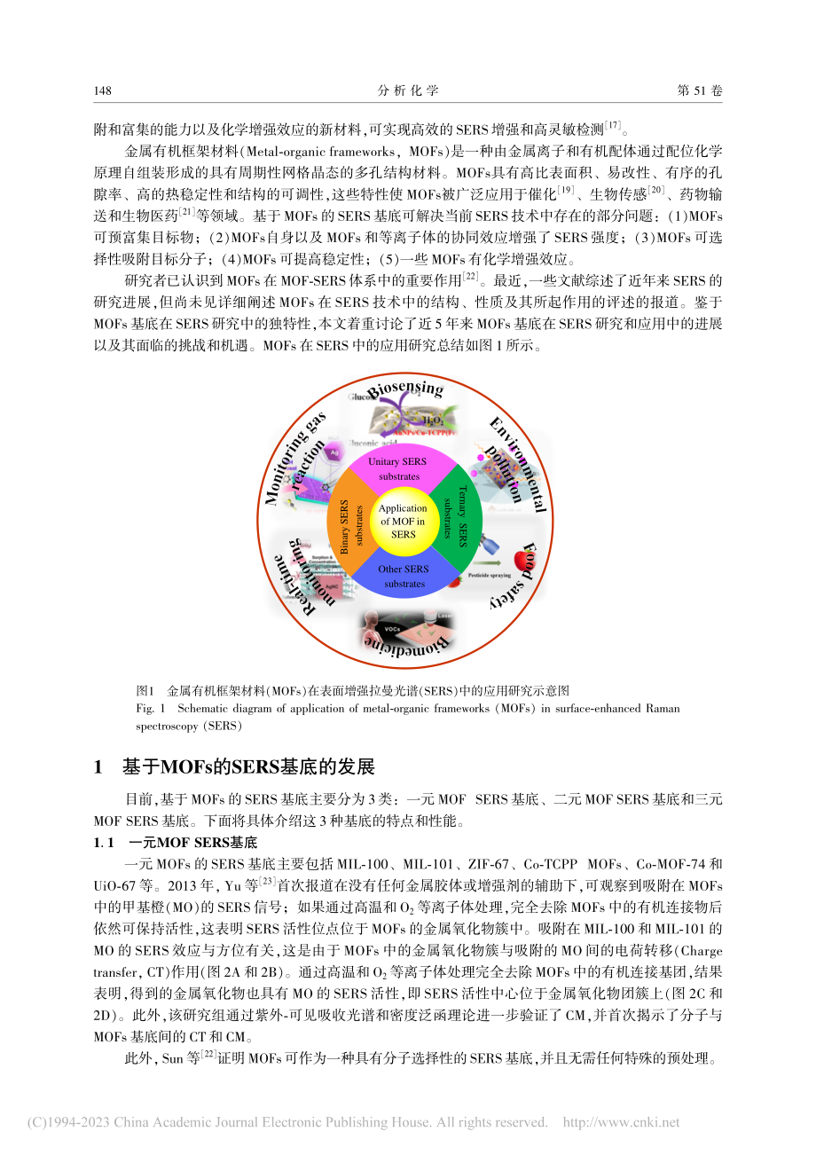 金属有机框架材料在表面增强拉曼光谱中的应用研究进展_易荣楠.pdf_第2页