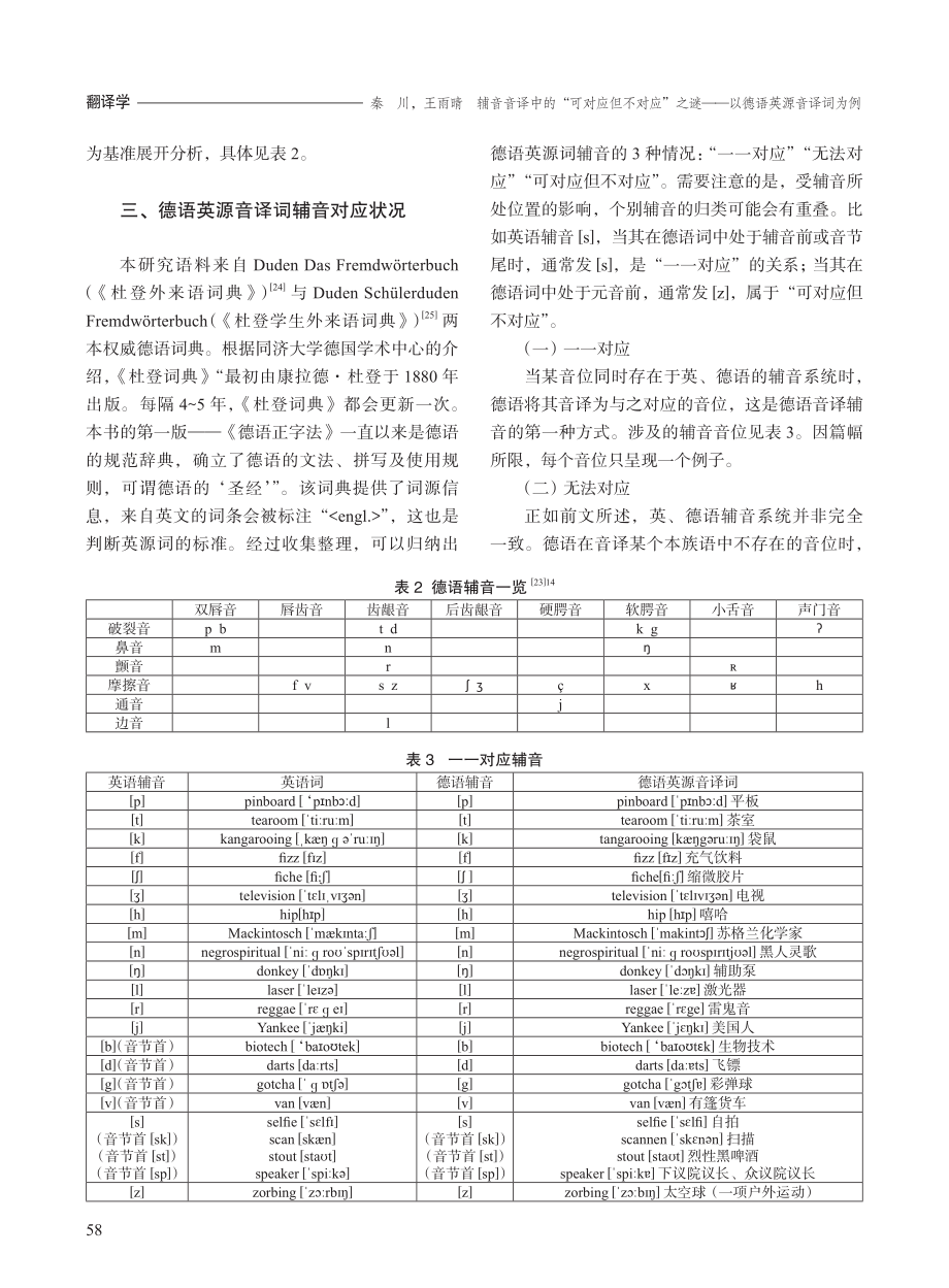 辅音音译中的“可对应但不对...谜——以德语英源音译词为例_秦川.pdf_第3页