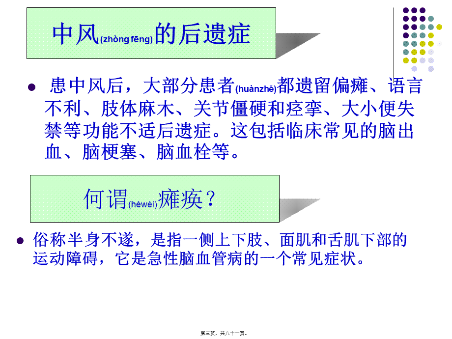 2022年医学专题—中风病人的康复锻炼修改后分析.ppt_第3页