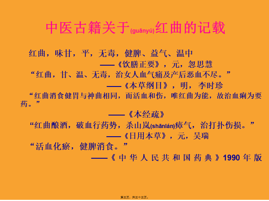 2022年医学专题—千年奇药——红曲.ppt_第3页