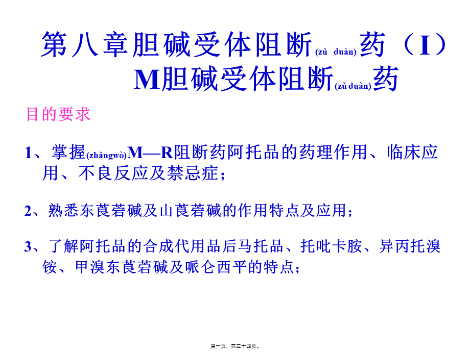 2022年医学专题—第八章胆碱受体阻断药.ppt_第1页