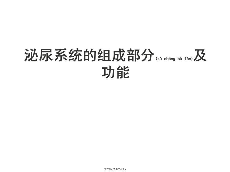 2022年医学专题—泌尿系统的组成部分及功能全解.ppt_第1页