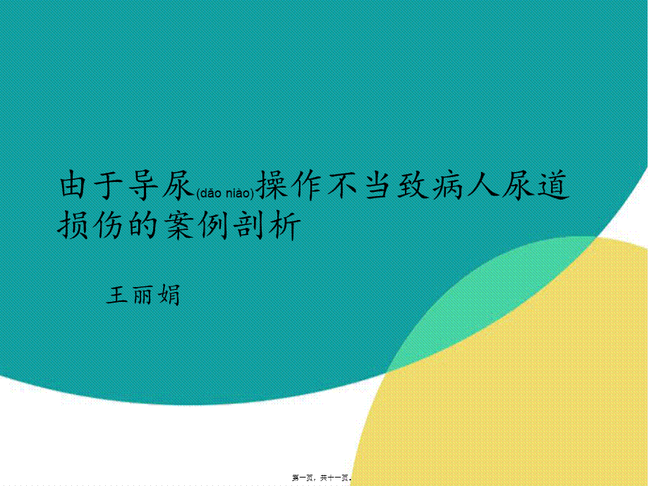 2022年医学专题—由于导尿操作不当致病人尿道损伤的案例剖析.ppt_第1页