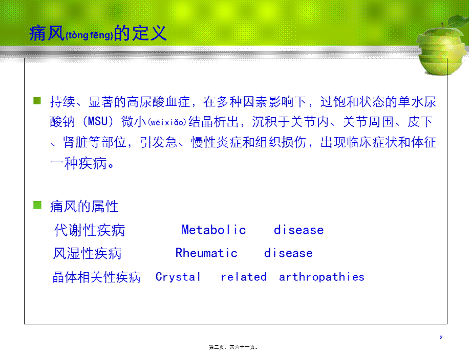 2022年医学专题—痛风的诊治及调护.ppt_第2页