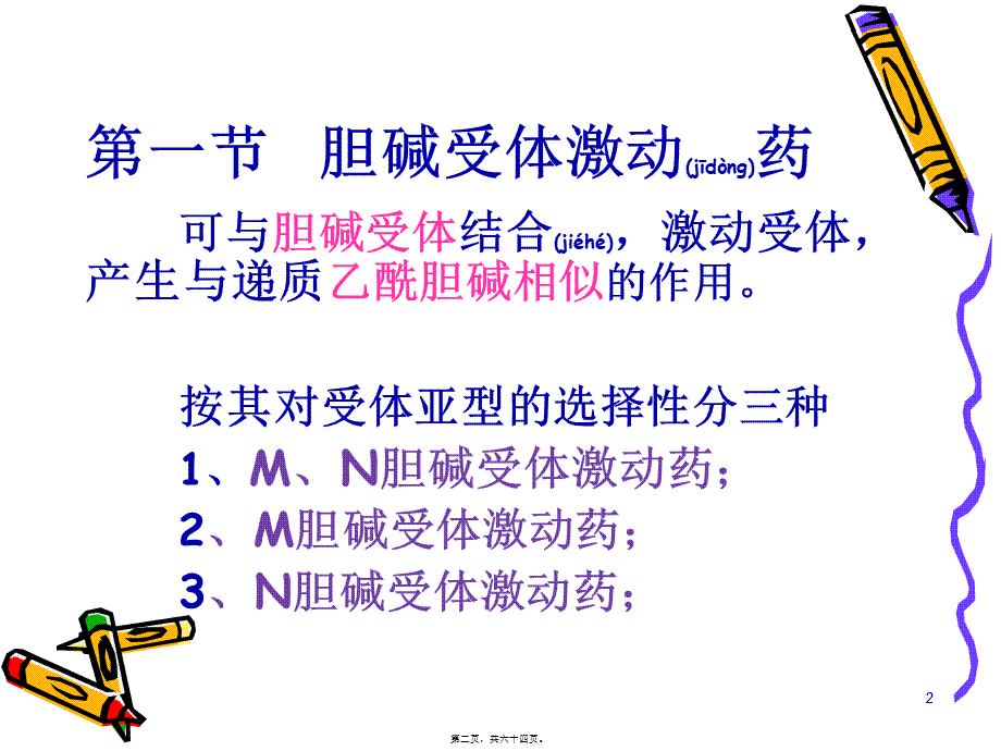 2022年医学专题—胆碱受体激动药和作用于胆碱酯酶药.ppt_第2页