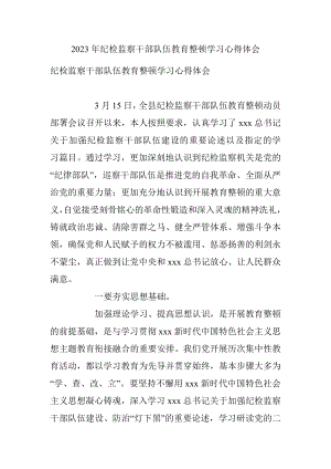 2023年纪检监察干部队伍教育整顿学习心得体会_1.docx