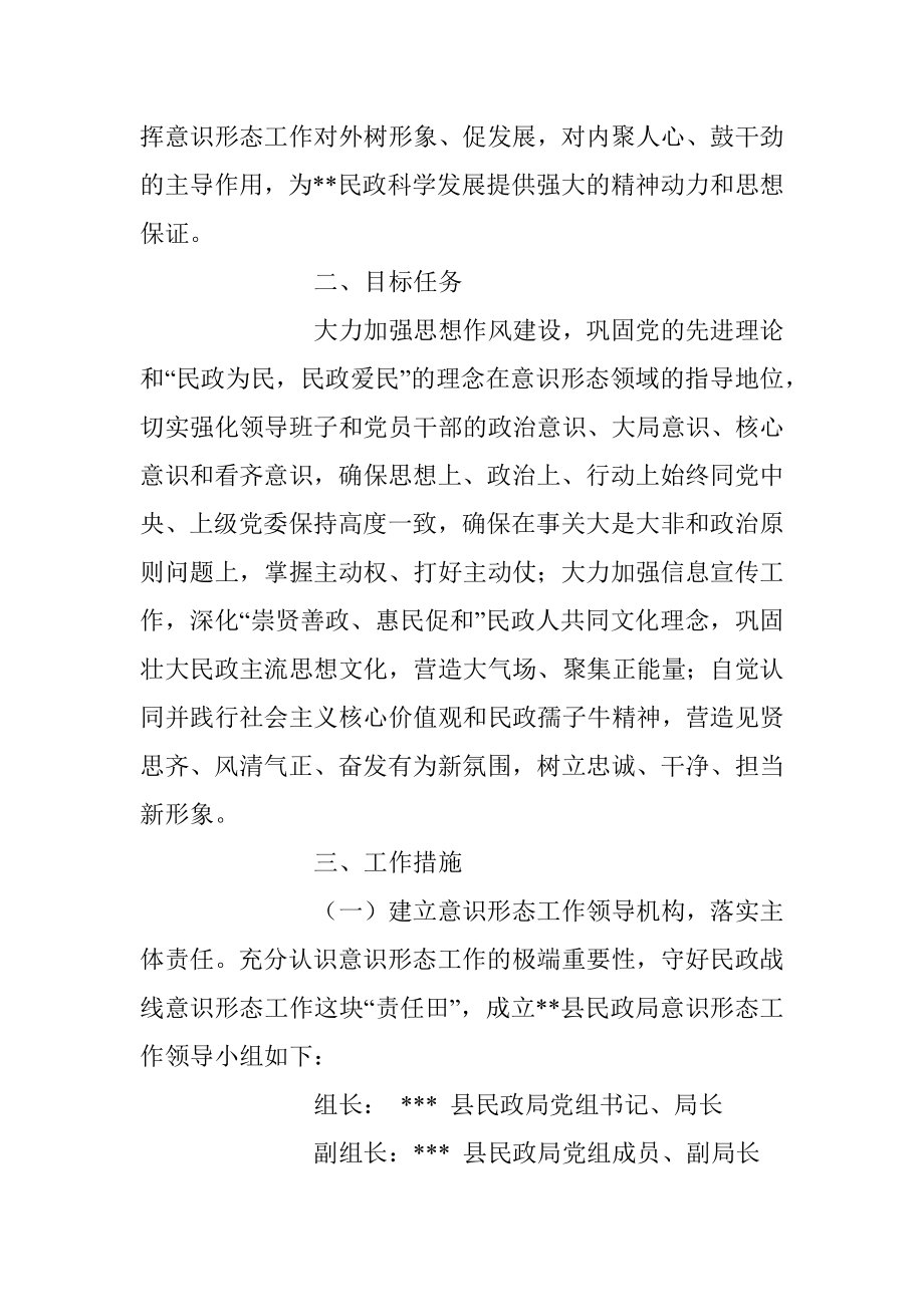 2023年关于加强民政系统意识形态工作的实施方案.docx_第2页