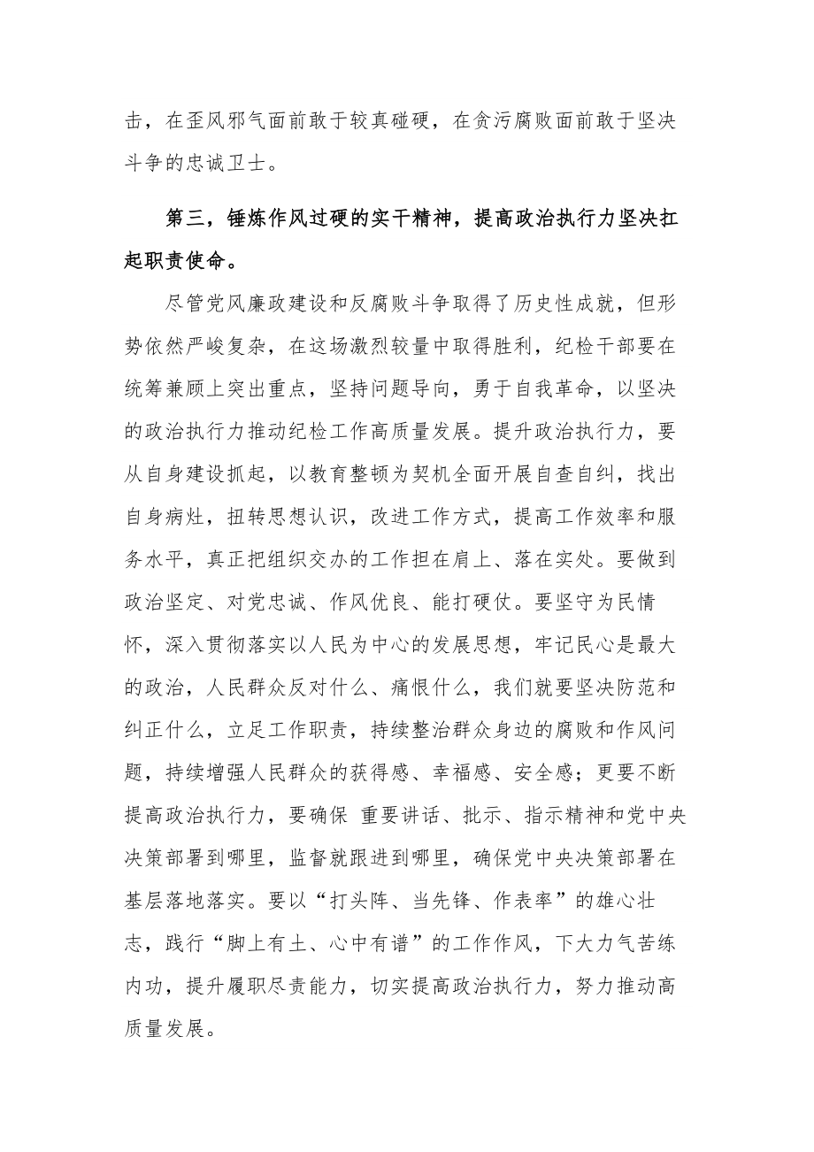 纪检监察干部队伍教育整顿研讨发言稿单篇.docx_第3页