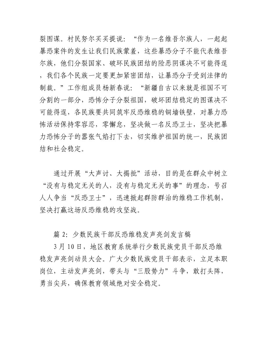 2023年（15篇）少数民族干部关于维稳发声发言稿心得体会.docx_第2页