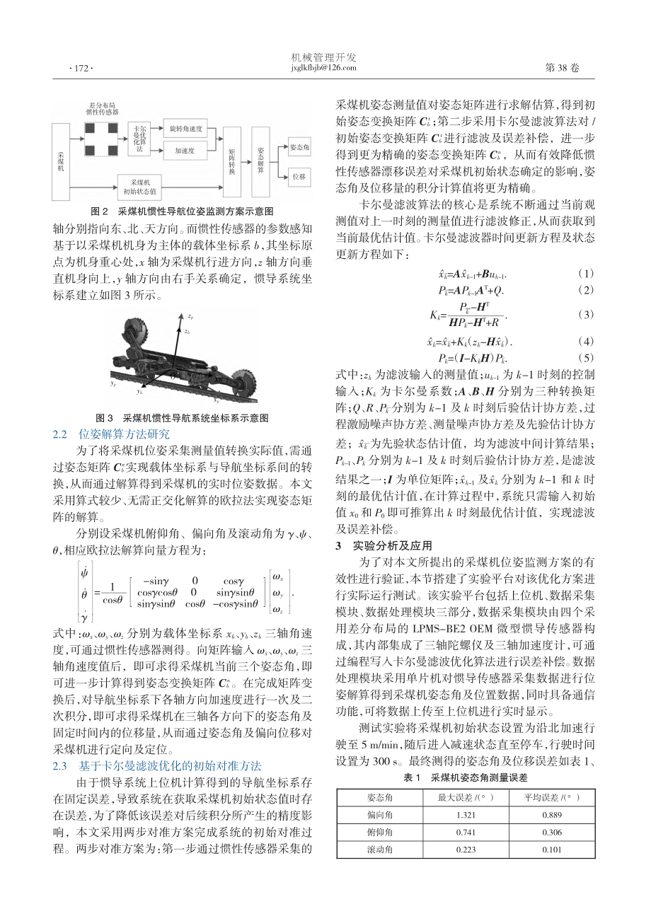 基于惯性导航的采煤机位姿监测系统研究与应用_王斐.pdf_第2页