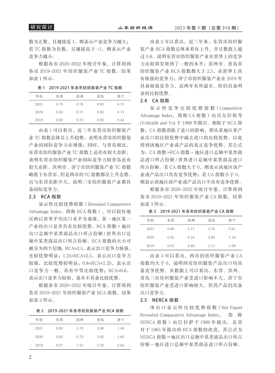 东营市纺织服装出口竞争力分析及提升路径研究_陈孝智.pdf_第2页