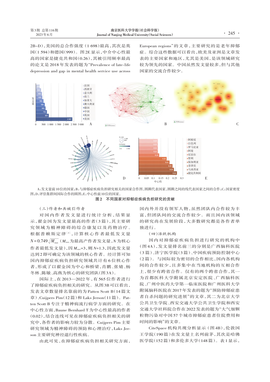 国内外抑郁症疾病负担研究：文献计量分析_杨长婕.pdf_第3页