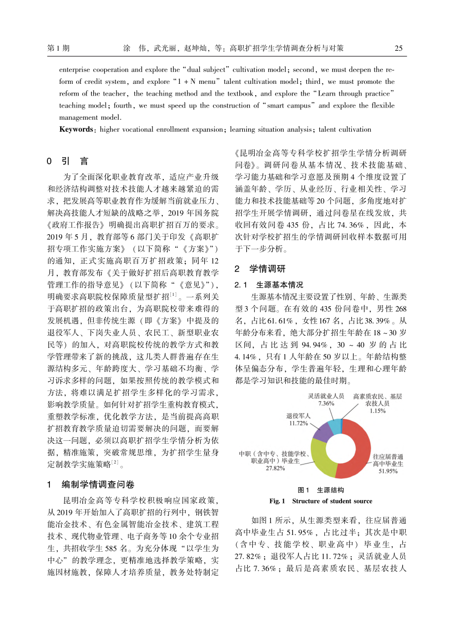 高职扩招学生学情调查分析与...以昆明冶金高等专科学校为例_涂伟.pdf_第2页