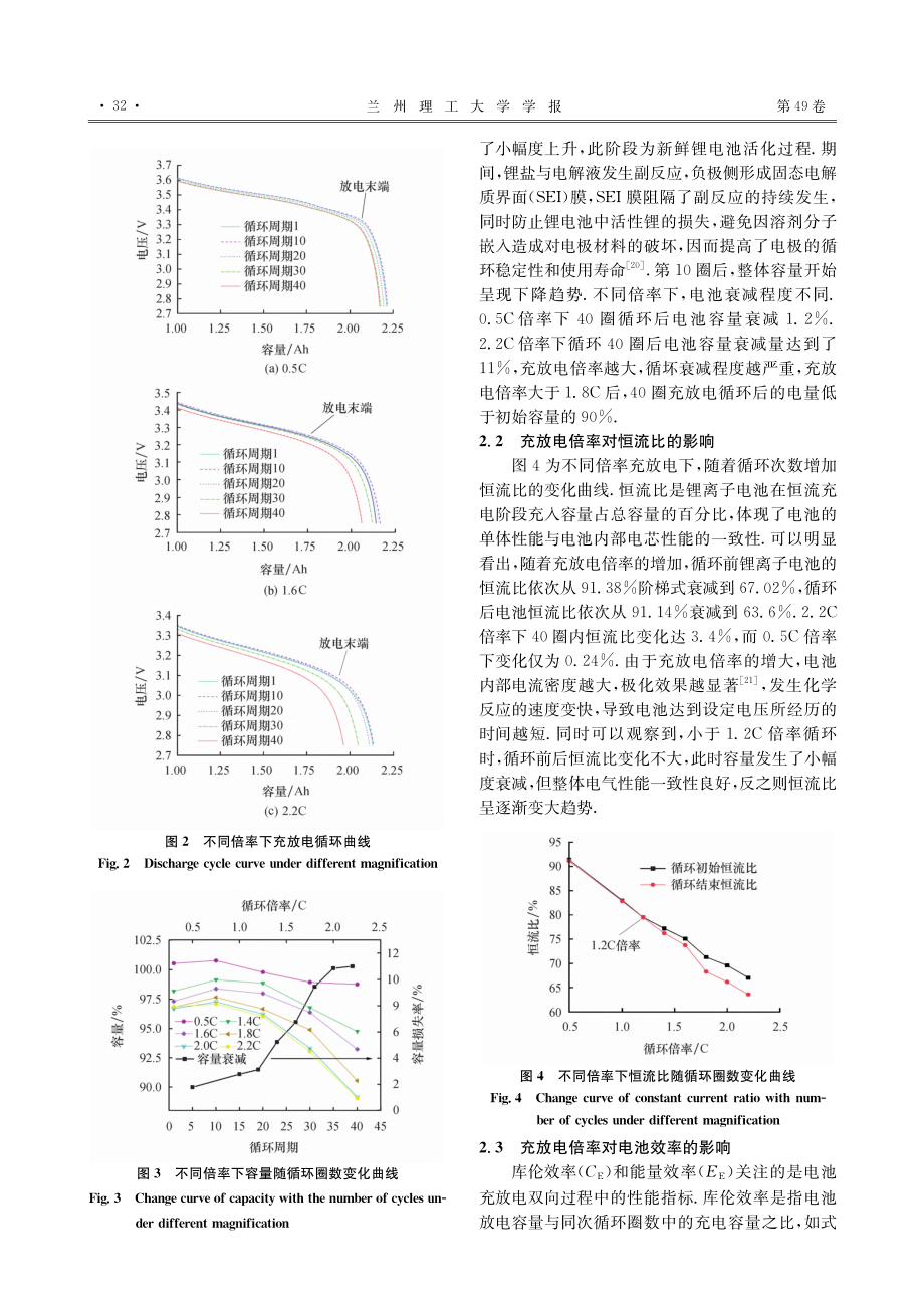 大倍率充放电循环对锂离子电池特性及热安全性能的影响_李东琪.pdf_第3页