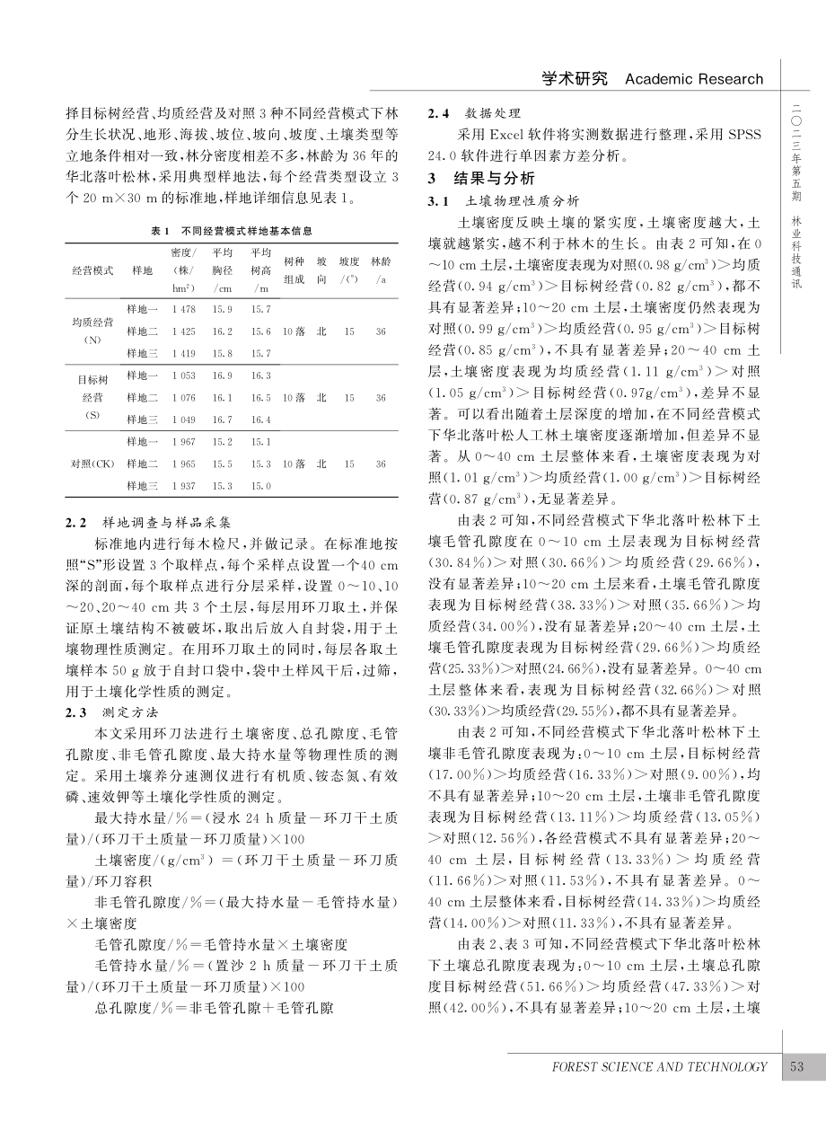 不同经营模式下华北落叶松人工林土壤理化性质_马娇娇.pdf_第2页