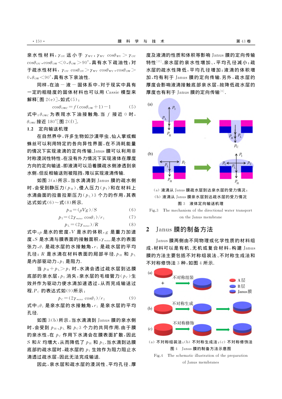 非对称浸润性Janus膜的制备及应用进展_张兴振.pdf_第3页