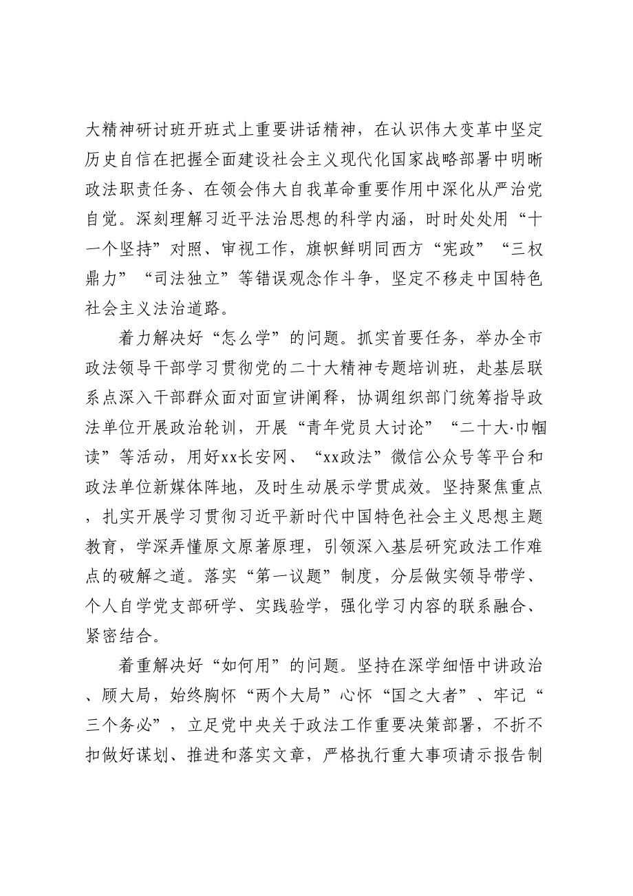 在2024年政法委第一期专题读书班上的讲话 .docx_第2页