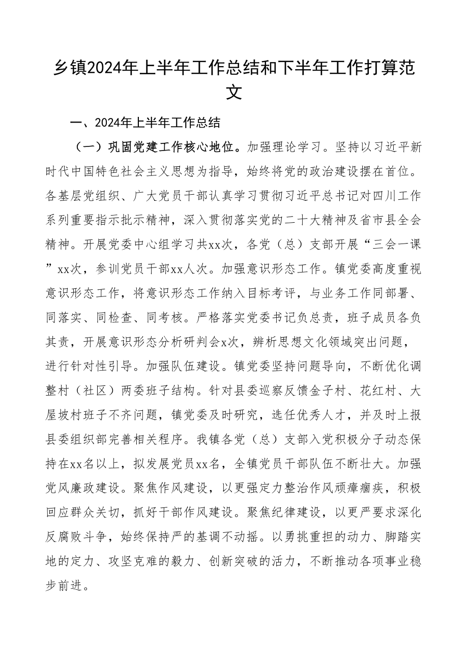 2024年上半年工作总结和下半年计划汇报报告 (1) .docx_第1页