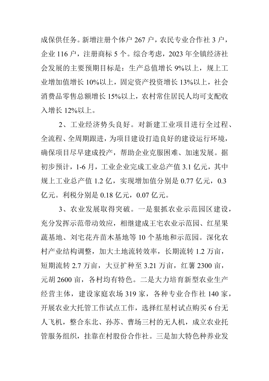 镇2023年度上半年工作总结和下半年工作计划.docx_第3页