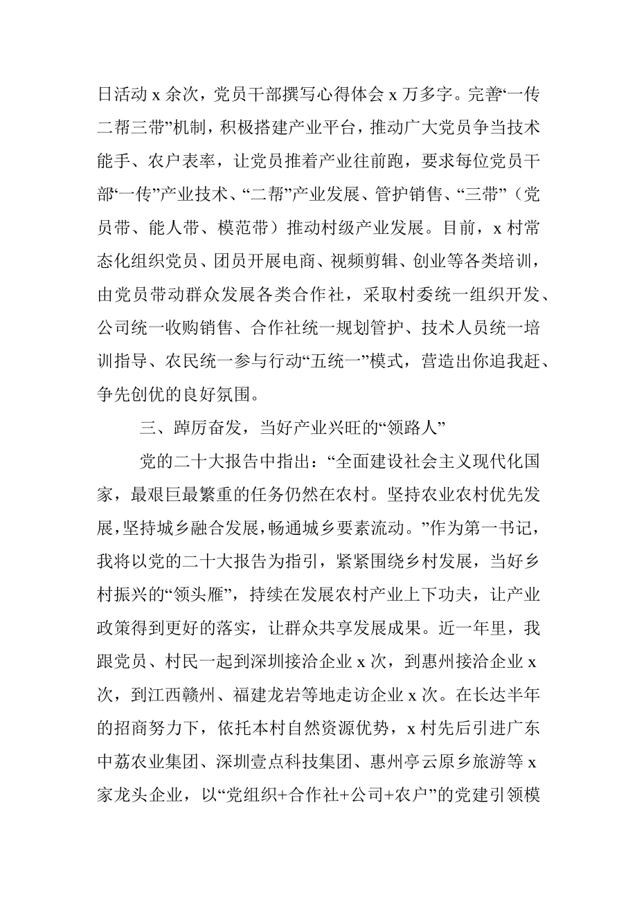 2023年驻村第一书记学习党的二X大精神心得体会盛会研讨发言材料230706.docx_第3页