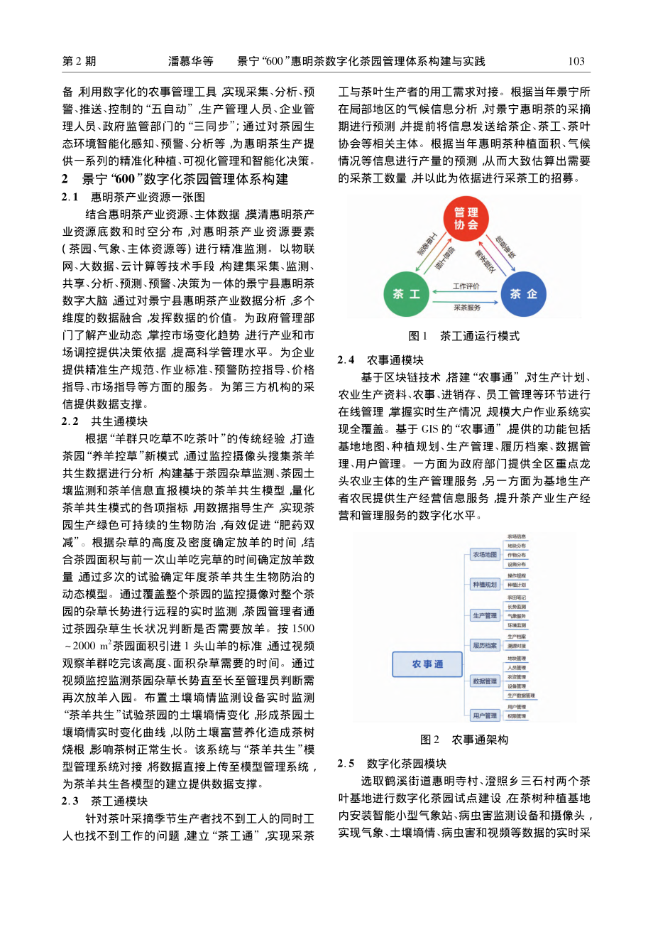 景宁“600”惠明茶数字化茶园管理体系构建与实践_潘慕华.pdf_第2页