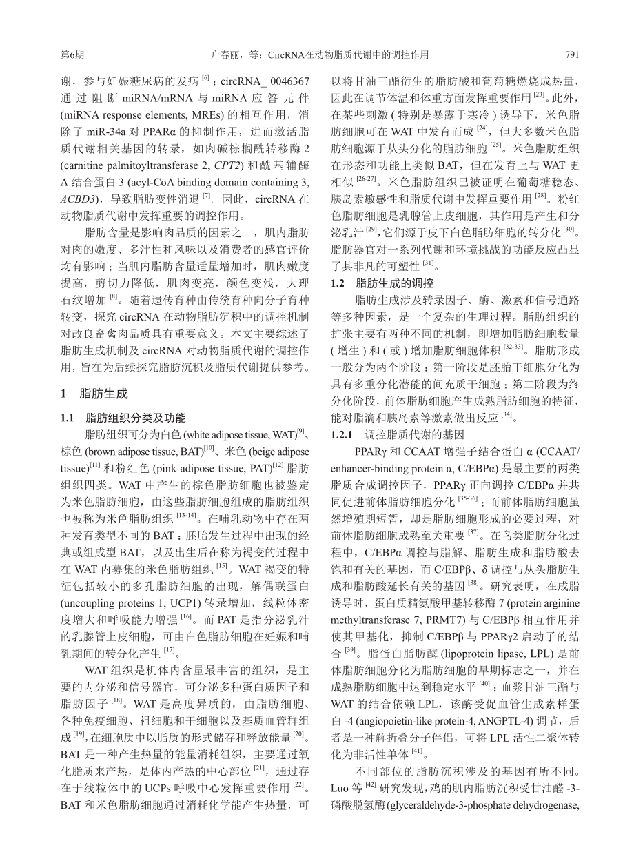 CircRNA在动物脂质代谢中的调控作用_户春丽.pdf_第2页