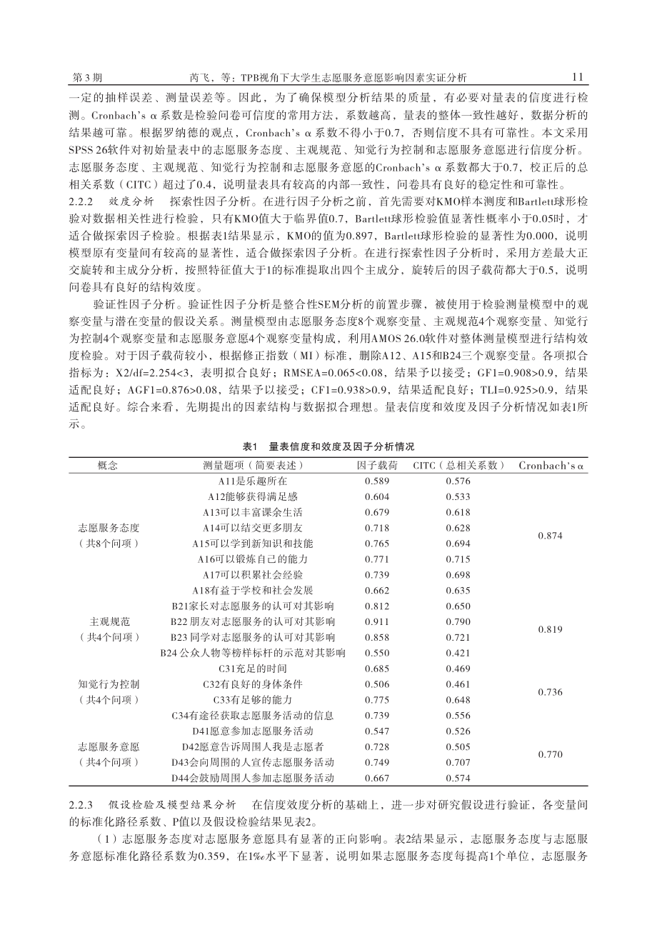 TPB视角下大学生志愿服务意愿影响因素实证分析_芮飞.pdf_第3页