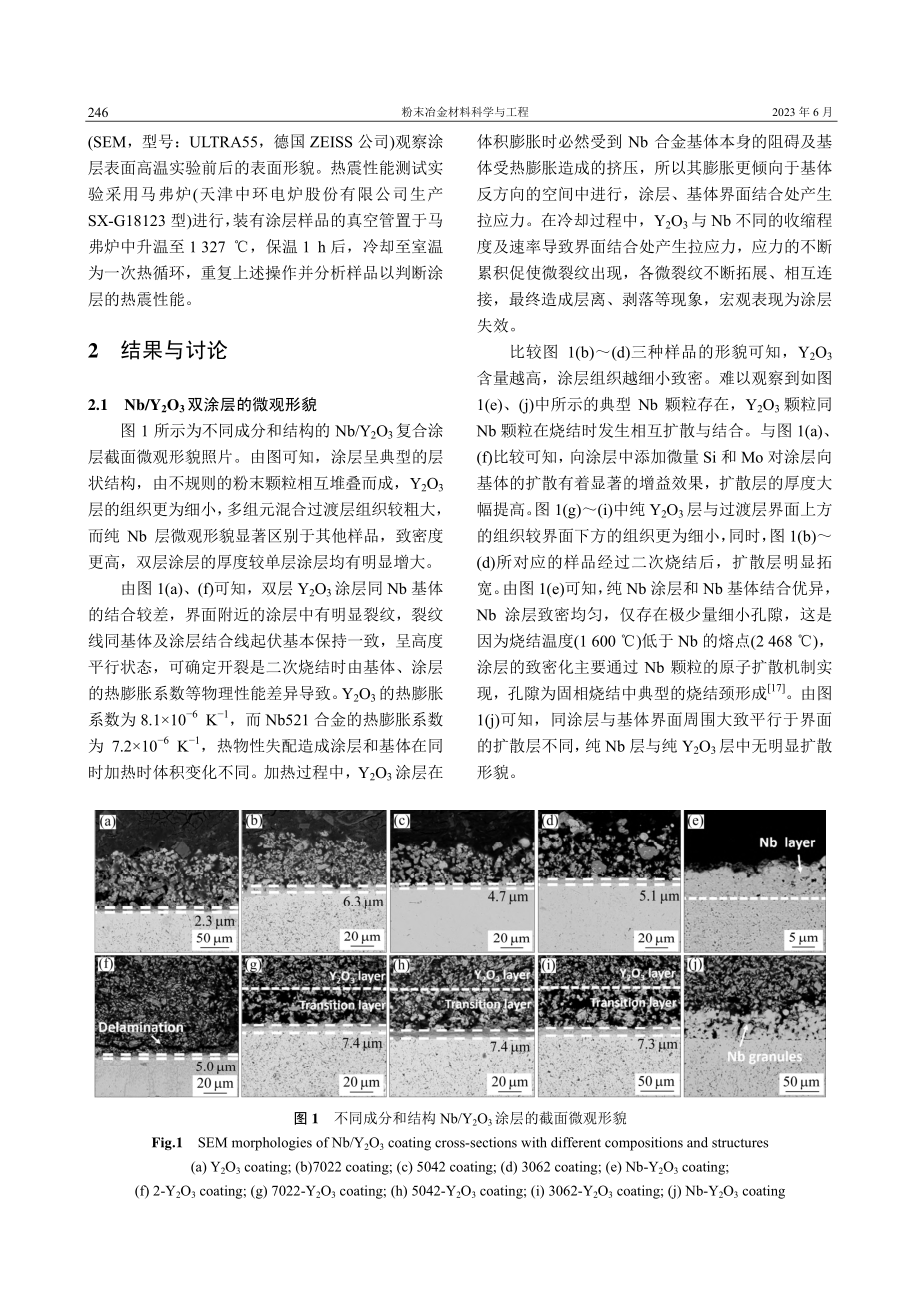 料浆烧结法制备铌基Y_2O_3涂层的组织及抗热震性能_蔺仕琦.pdf_第3页