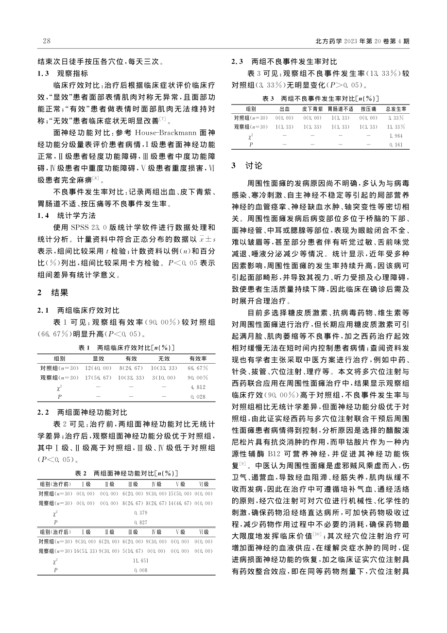 联合多穴位注射加中西药物辅助治疗周围性面瘫的应用研究_陈文杰.pdf_第2页