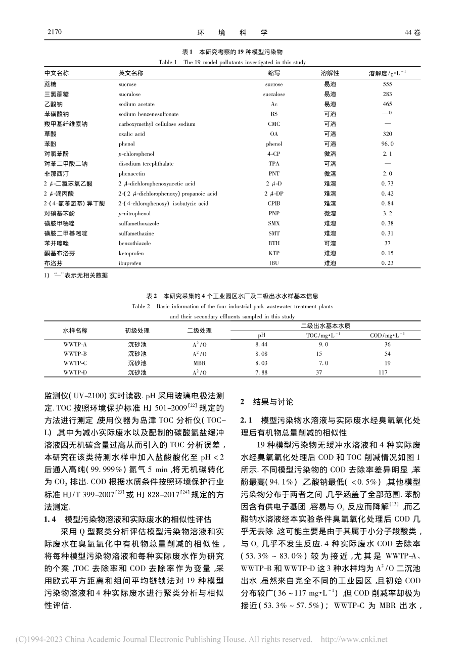 面向工业园区废水臭氧氧化深...评价的模型污染物选择与评估_辛勃.pdf_第3页