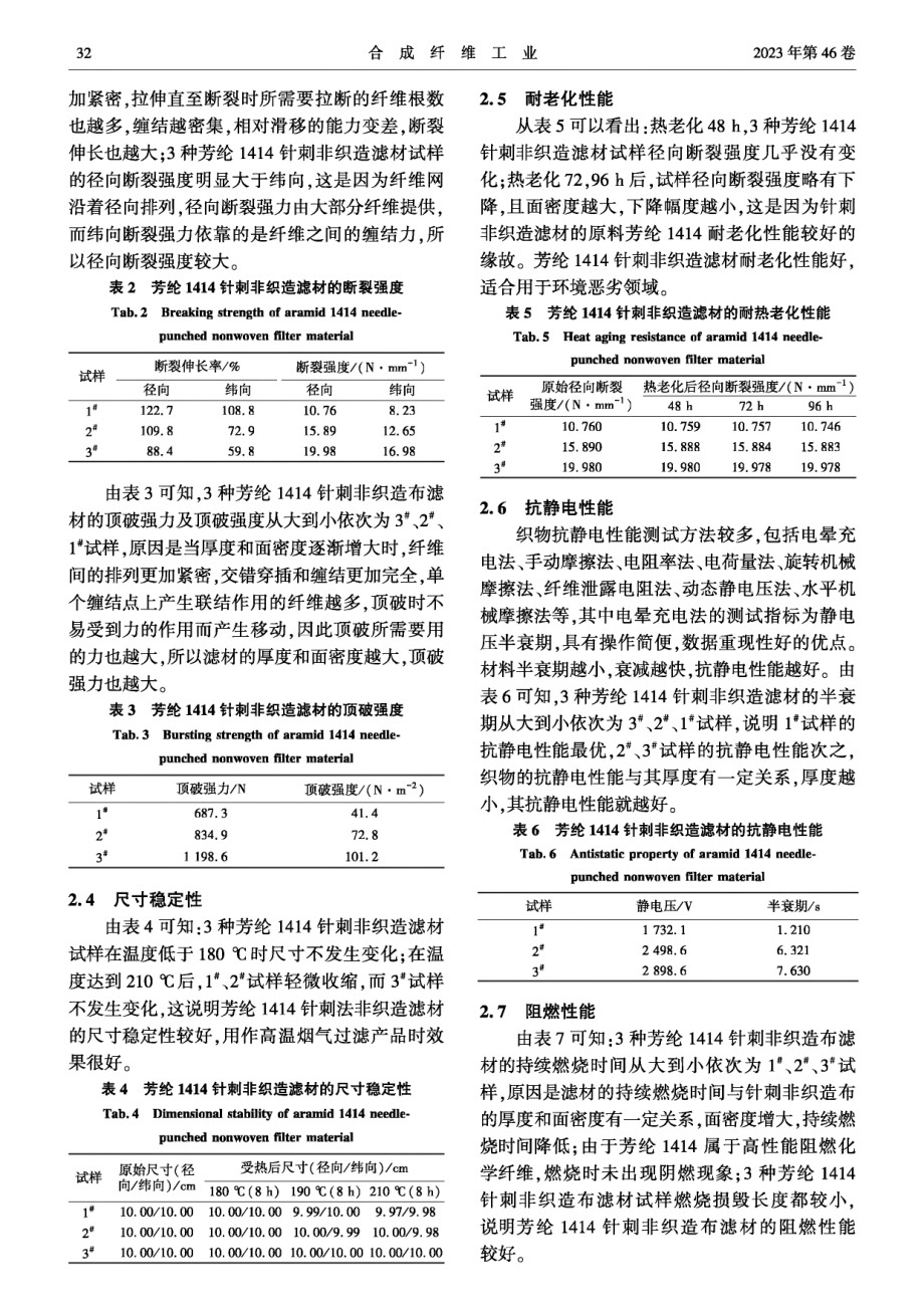 芳纶1414针刺非织造滤材的制备及性能研究.pdf_第3页