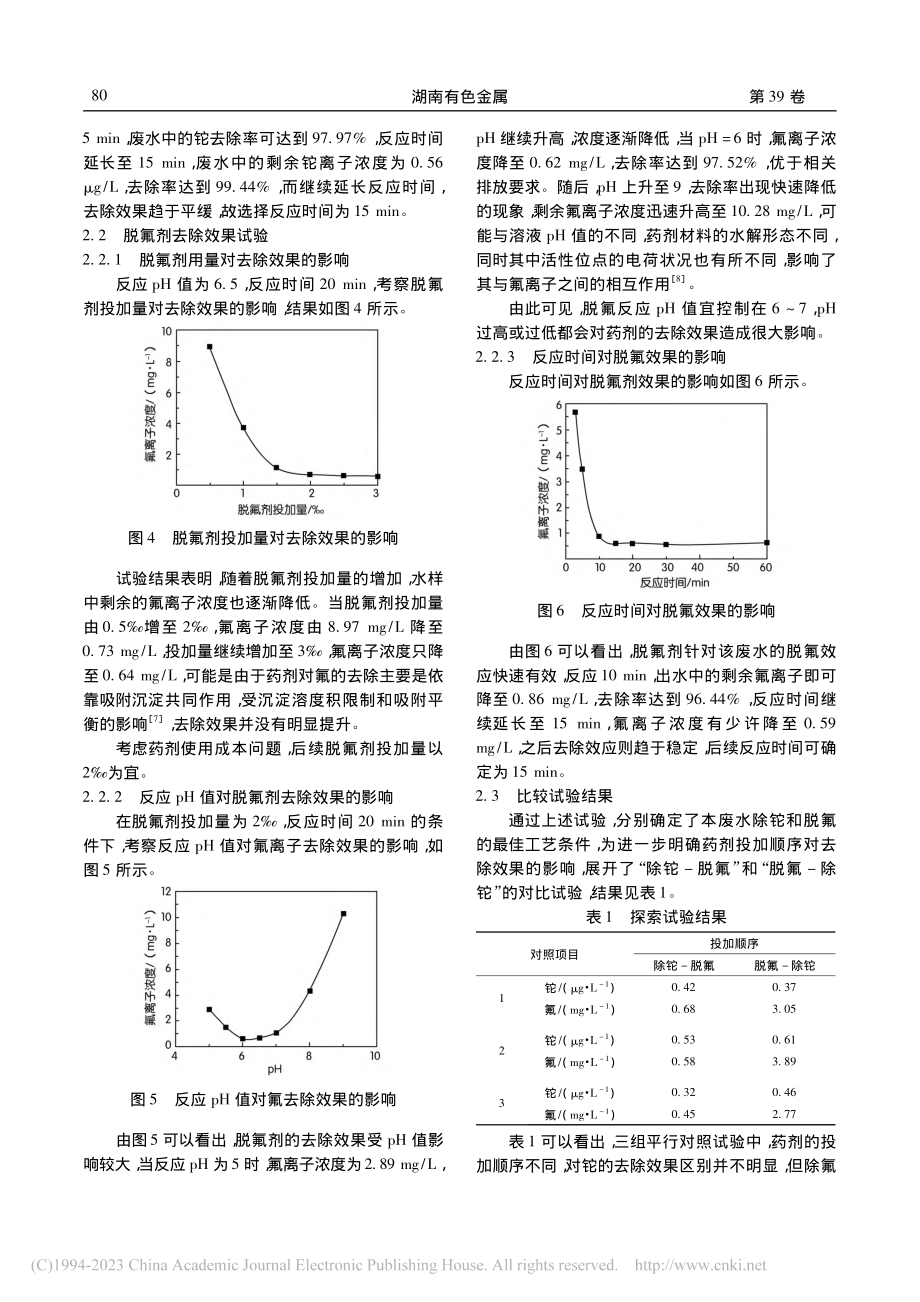 高效除铊剂-脱氟剂联用处理含铊、氟废水试验应用研究_曾恬静.pdf_第3页