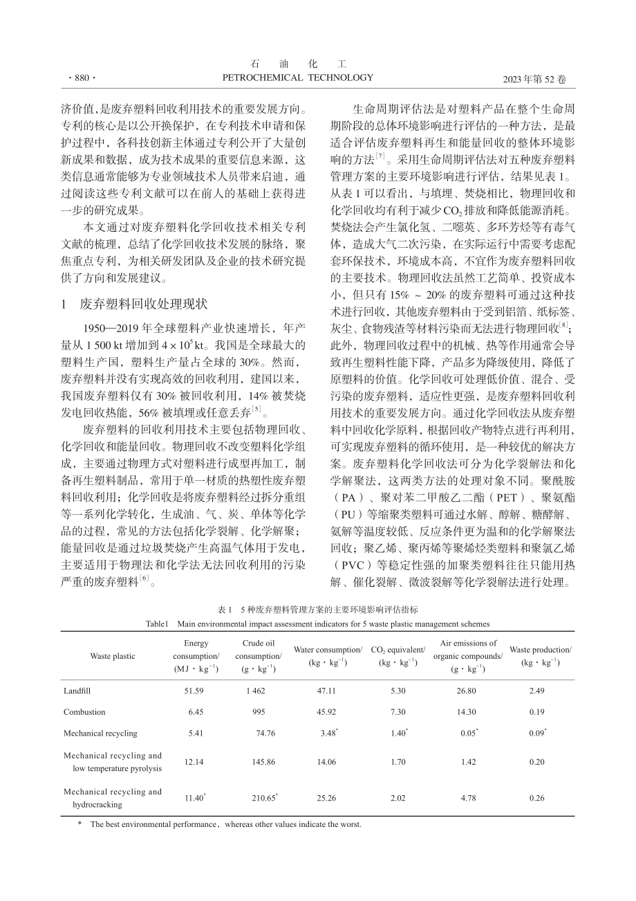 废弃塑料化学回收专利技术分析_张瑜.pdf_第2页