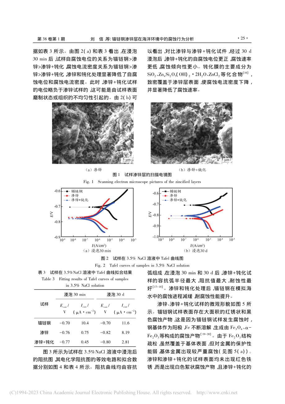 锚链钢渗锌层在海洋环境中的腐蚀行为分析_刘信.pdf_第3页