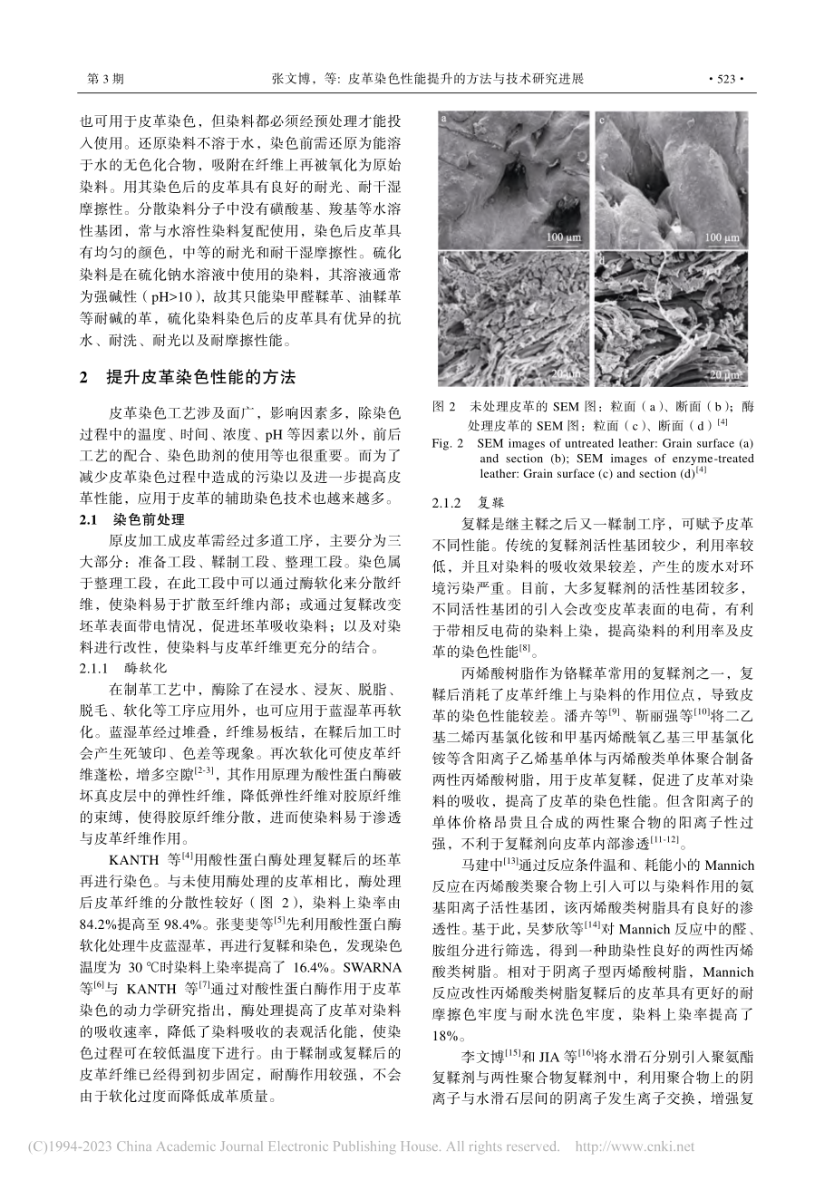 皮革染色性能提升的方法与技术研究进展_张文博.pdf_第3页