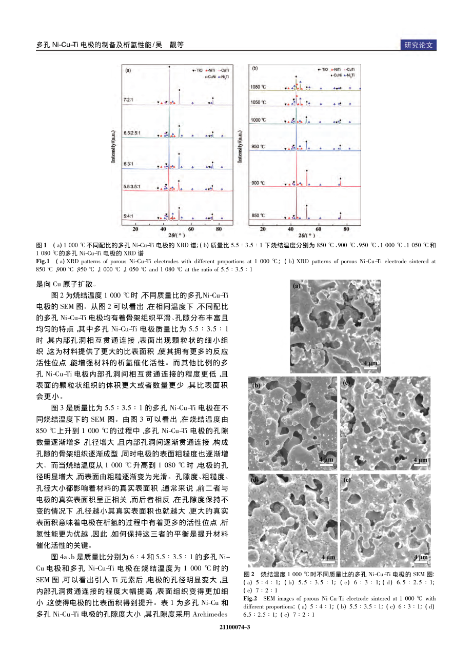 多孔Ni-Cu-Ti电极的制备及析氢性能_吴靓.pdf_第3页