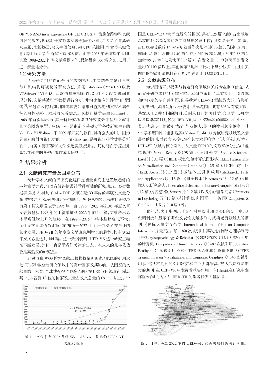 基于WOS知识图谱的VR用户体验设计进展可视化分析_易欣玥.pdf_第2页