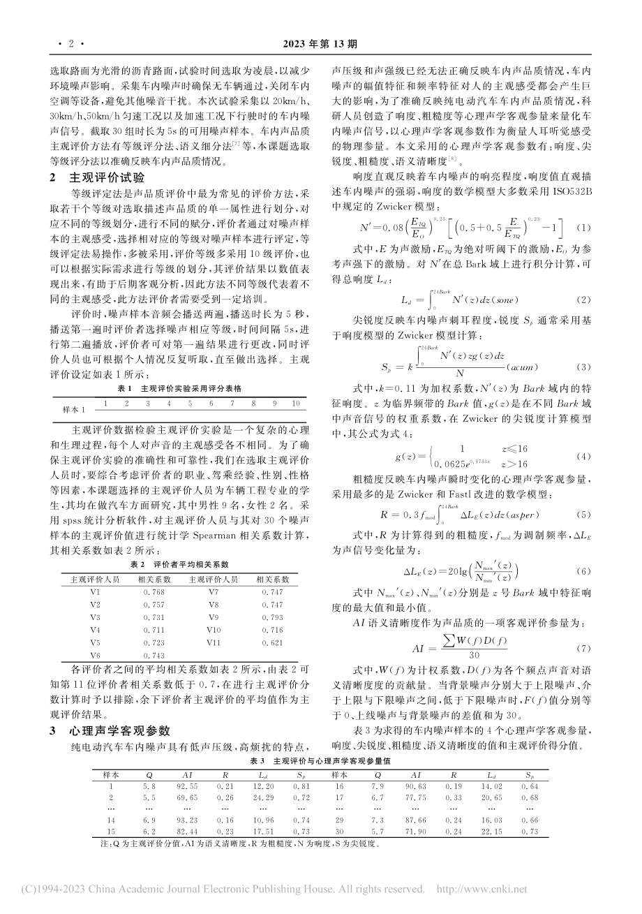 车内声品质主客观评价分析_刘松.pdf_第2页