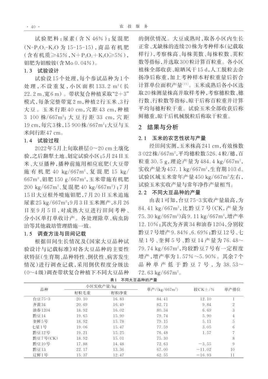 带状复合种植下不同大豆品种的产量与农艺性状_王勇.pdf_第2页