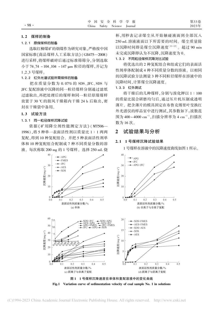 煤尘粒径对表面活性剂复配溶液润湿性的影响研究_廖茂林.pdf_第3页